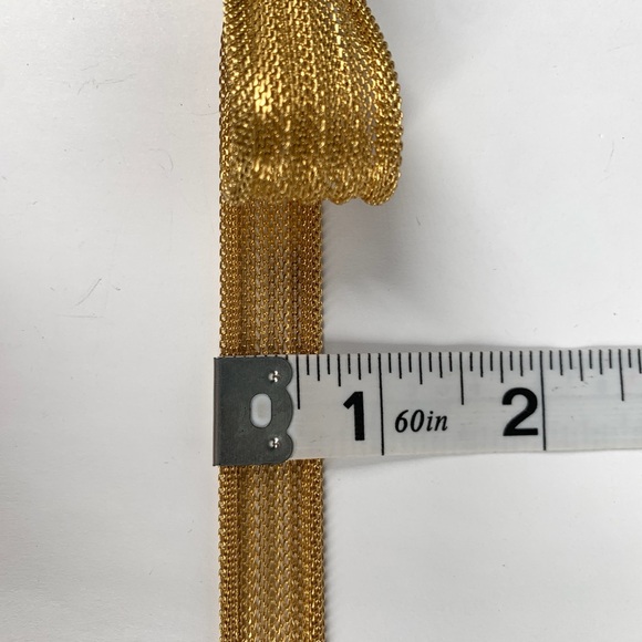 Vtg Women’s Belt Goldtone Metal Mesh with Bow Accent 23.5” Waist Non Adjustable - Picture 2 of 8